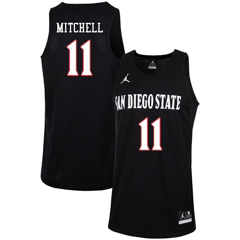 Jordan Brand Men #11 Matt Mitchell San Diego State Aztecs College Basketball Jerseys-Black - Click Image to Close